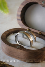 Mosasaur Fossil Wedding Ring Set – Tungsten