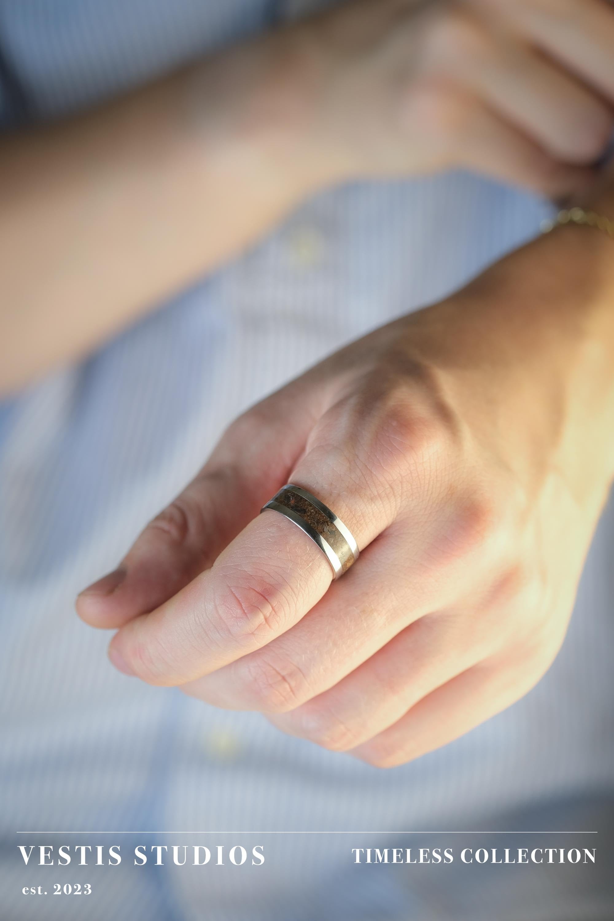 Triceratops Fossil Ring – Steel