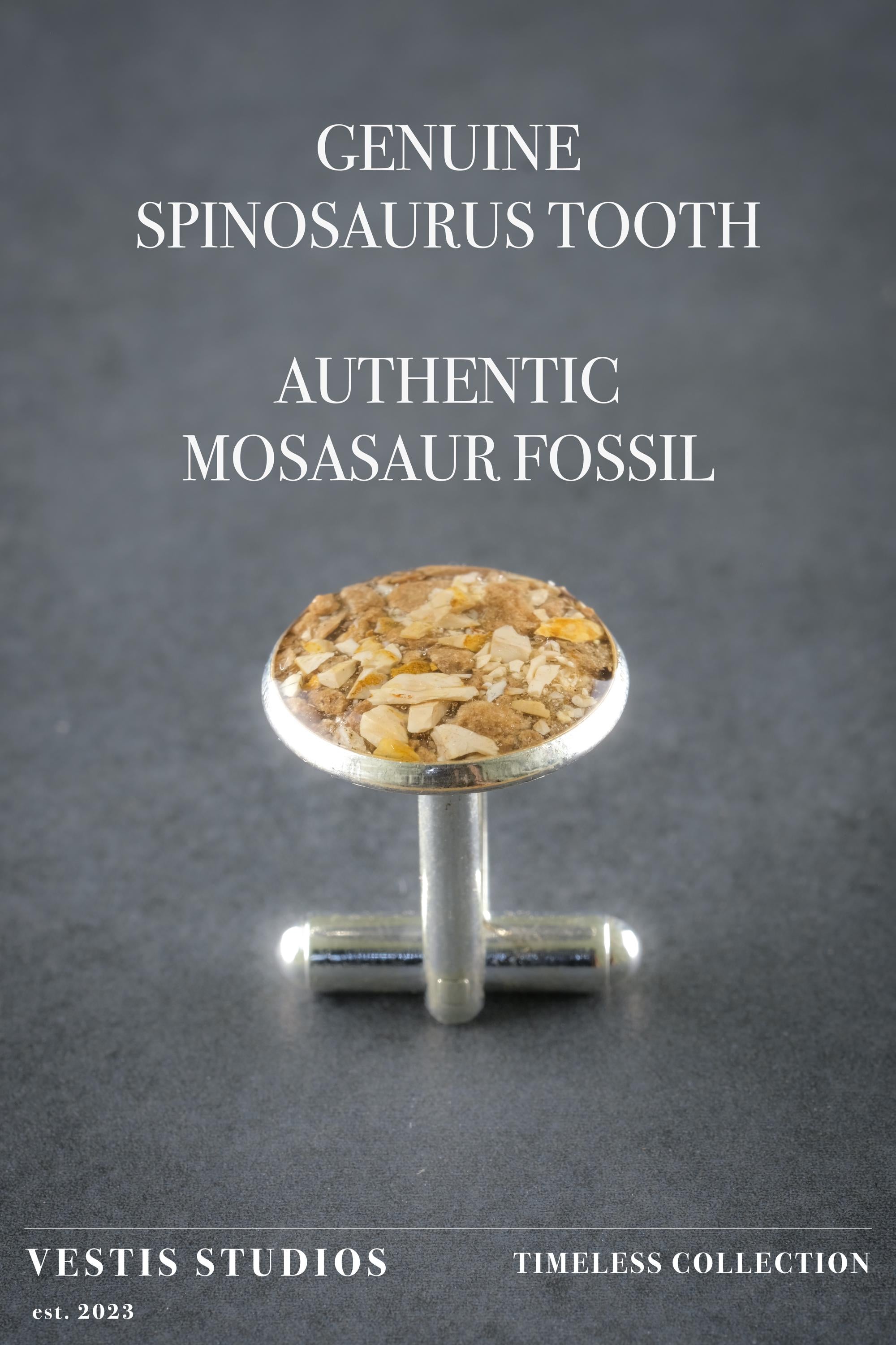 Spinosaurus & Mosasaur Fossil Cufflinks