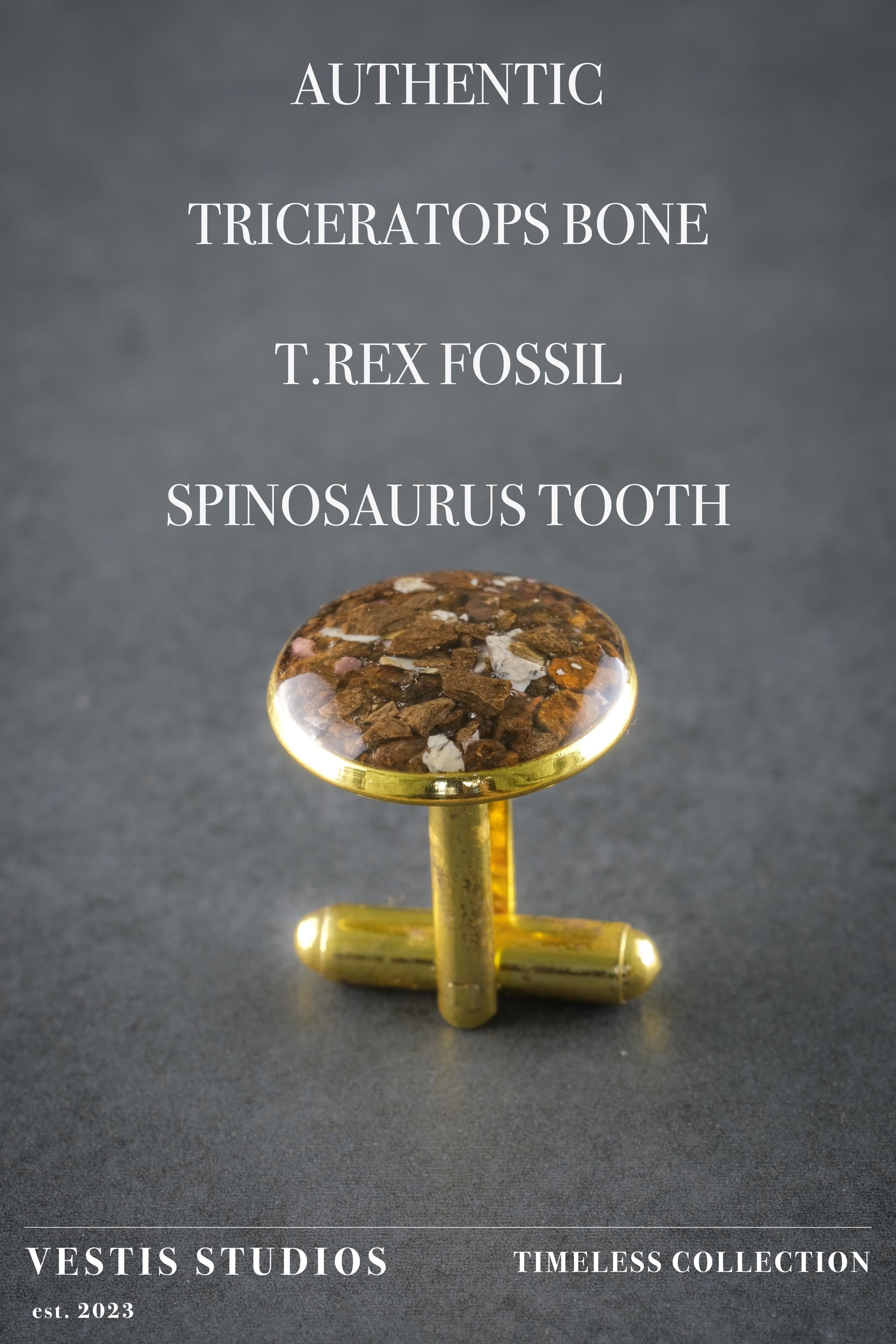 T. Rex, Triceratops & Spinosaurus Cufflinks