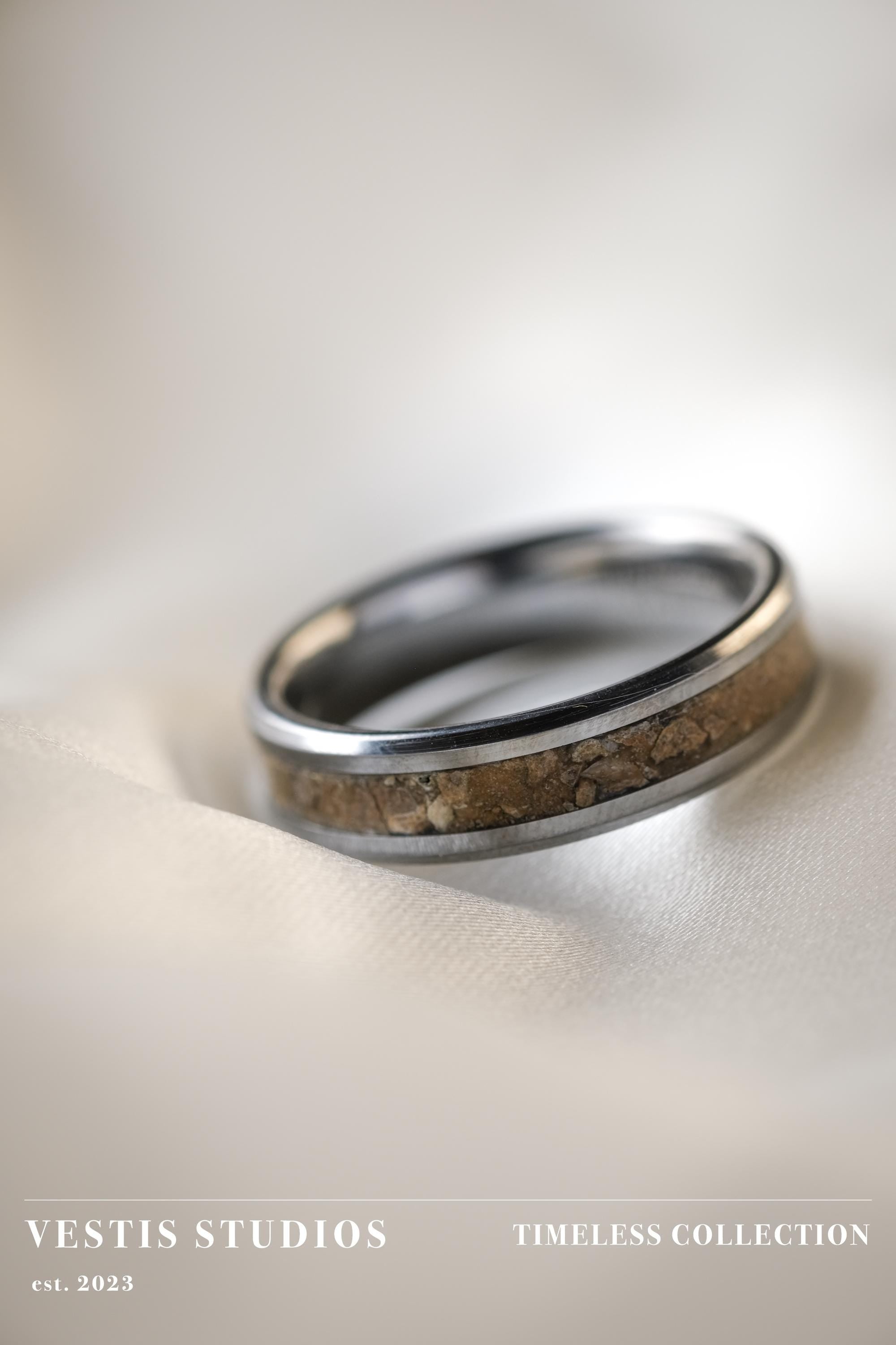 Mosasaur Fossil Ring – Tungsten Carbide
