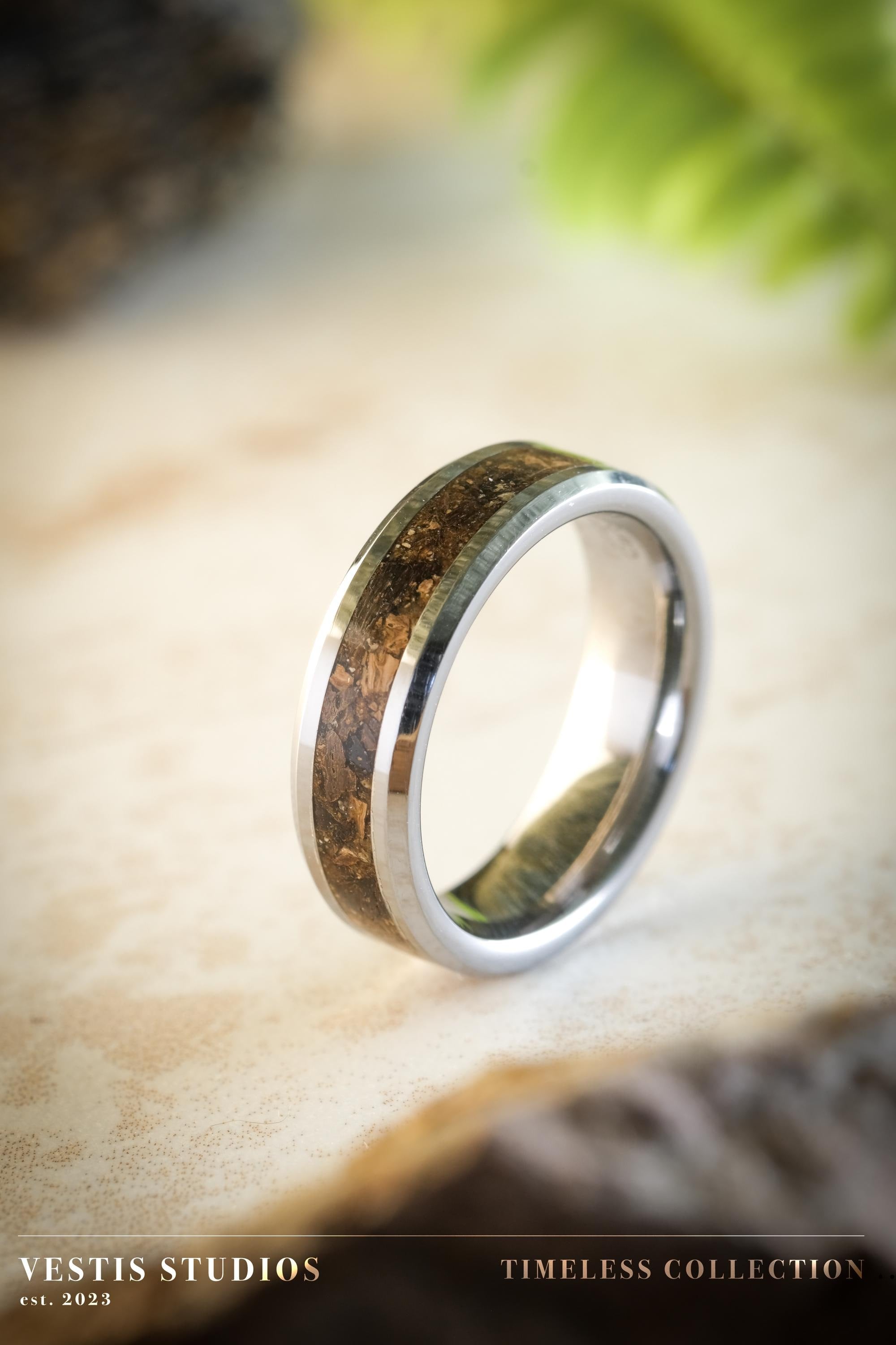 Hadrosaur Fossil Ring – Tungsten Carbide