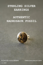 Hadrosaur Fossil Earrings – Sterling Silver