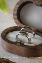 Diplodocus Fossil Wedding Ring Set – Tungsten