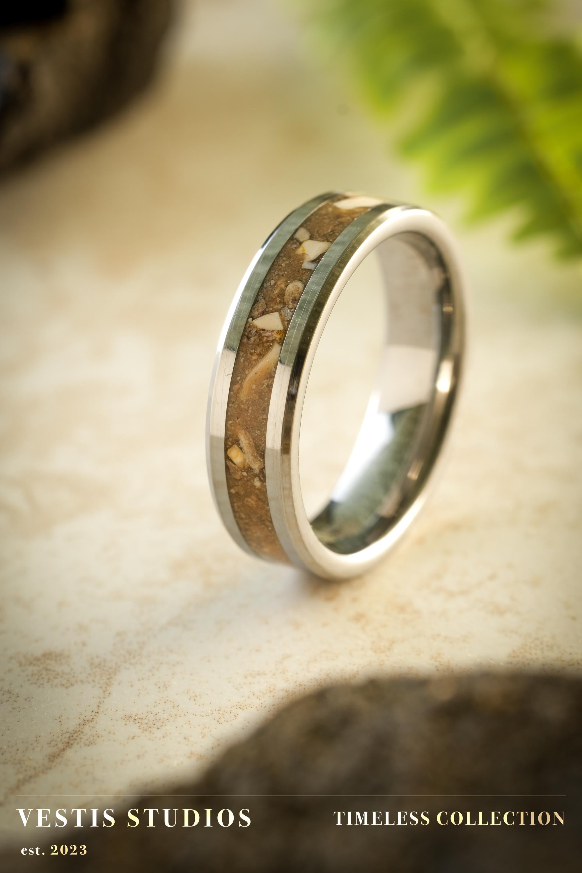 Mosasaur & Spinosaurus Fossil Ring – Tungsten Carbide