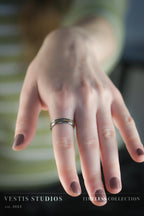 Spinosaurus & Mosasaur Fossil Wedding Ring Set – Tungsten