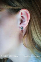 Diplodocus Fossil & Meteorite Earrings – Sterling Silver