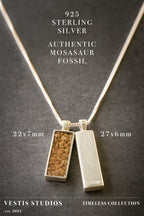 Mosasaur Fossil Necklace – Sterling Silver