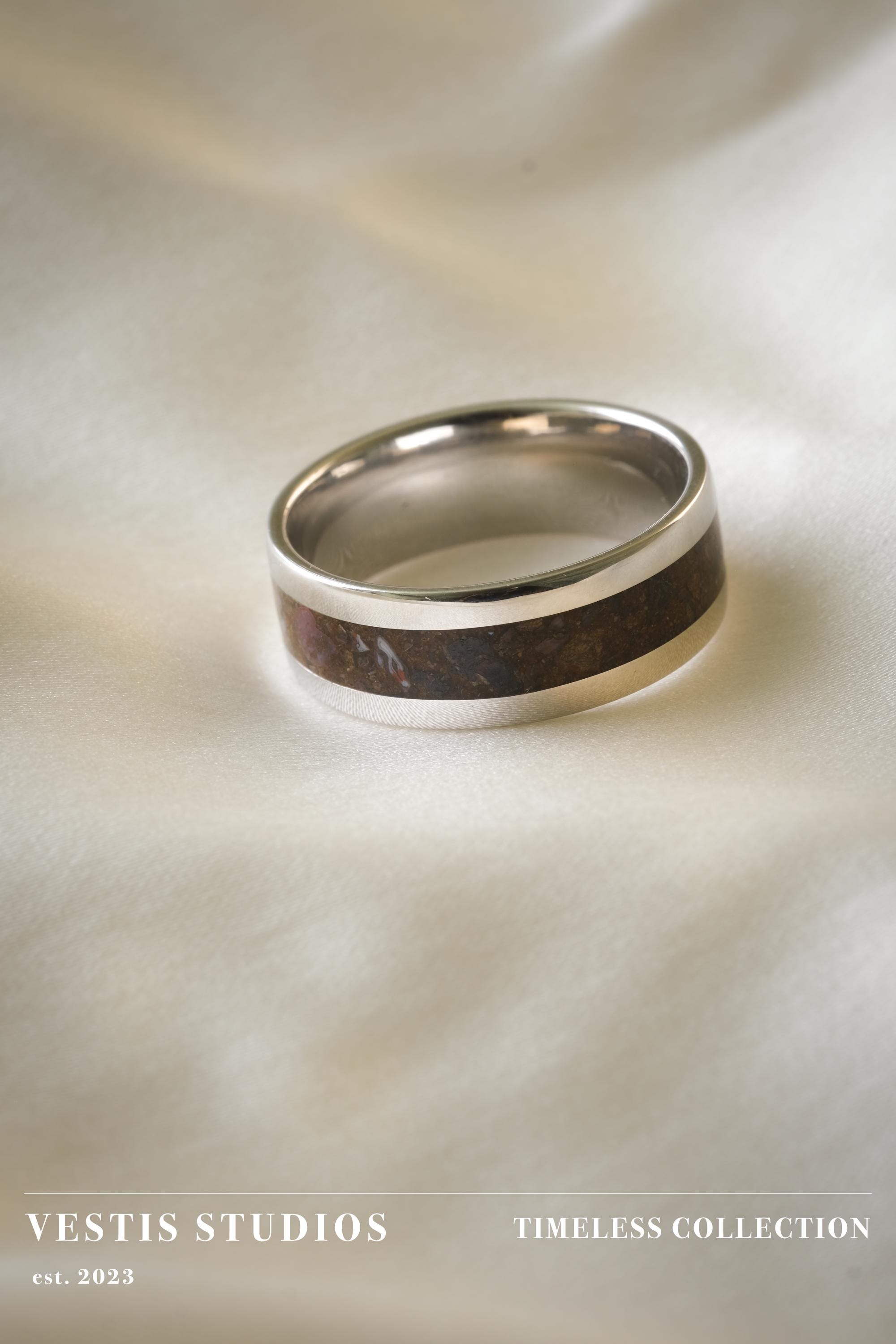 Triceratops Fossil Ring – Steel