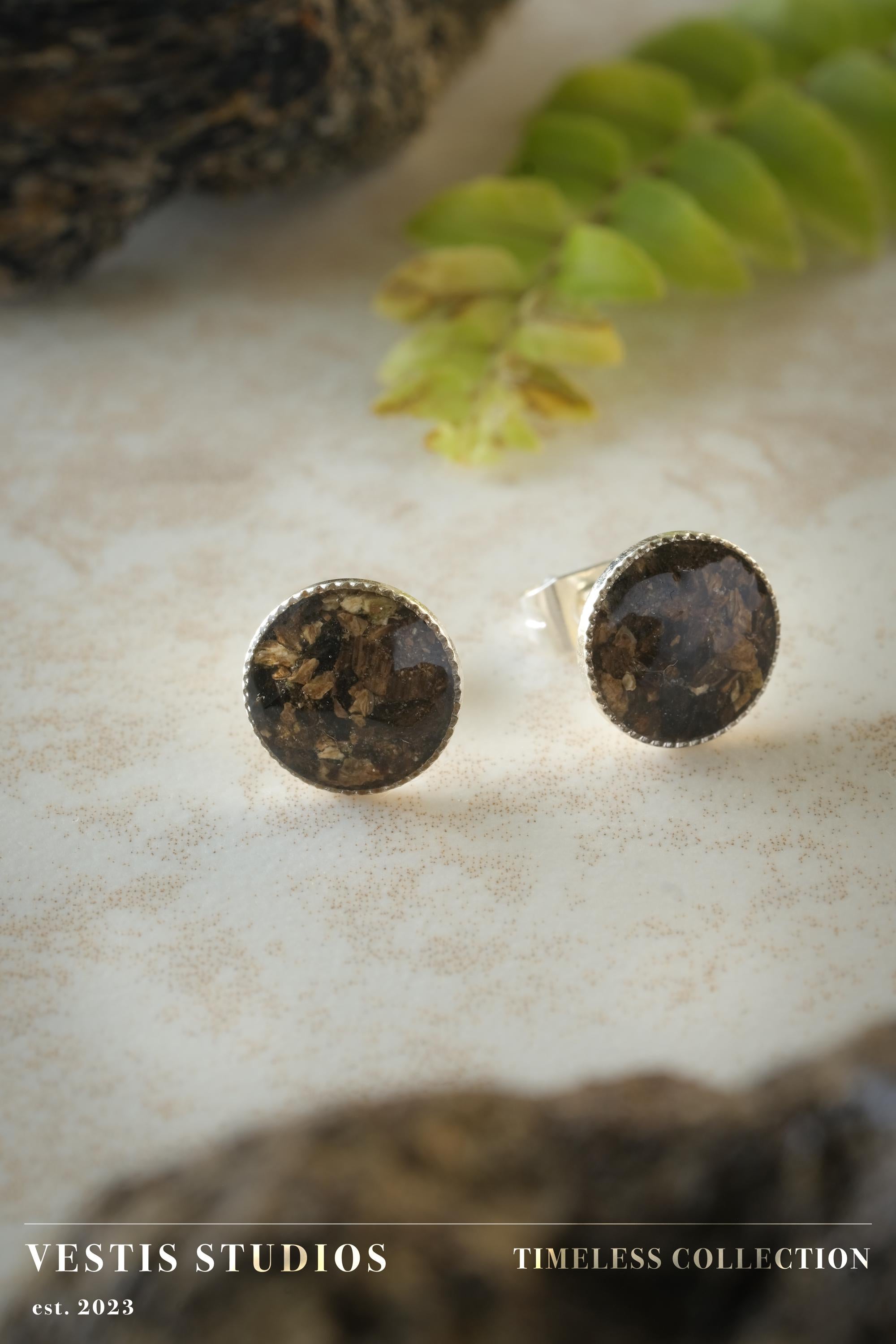 Hadrosaur Fossil Earrings – Sterling Silver