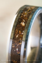 T. Rex, Triceratops & Spinosaurus Fossil Ring – Tungsten Carbide