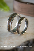 Raptor Fossil Wedding Ring Set – Tungsten