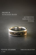 Diplodocus Fossil Ring – Tungsten Carbide