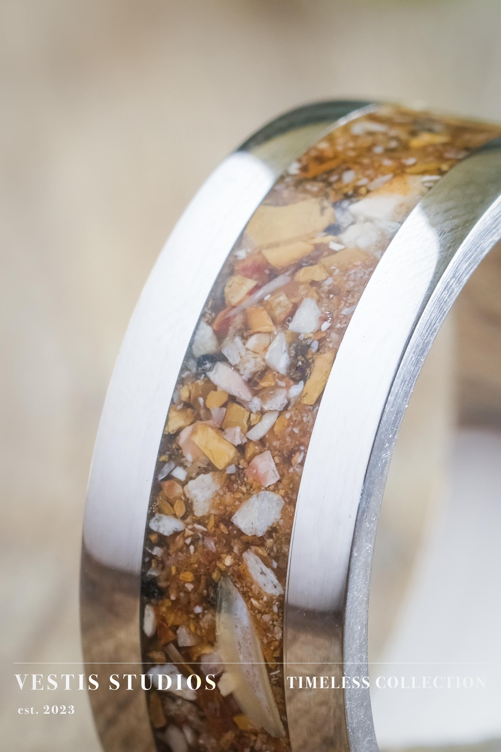 Spinosaurus Tooth Fossil Ring – Steel