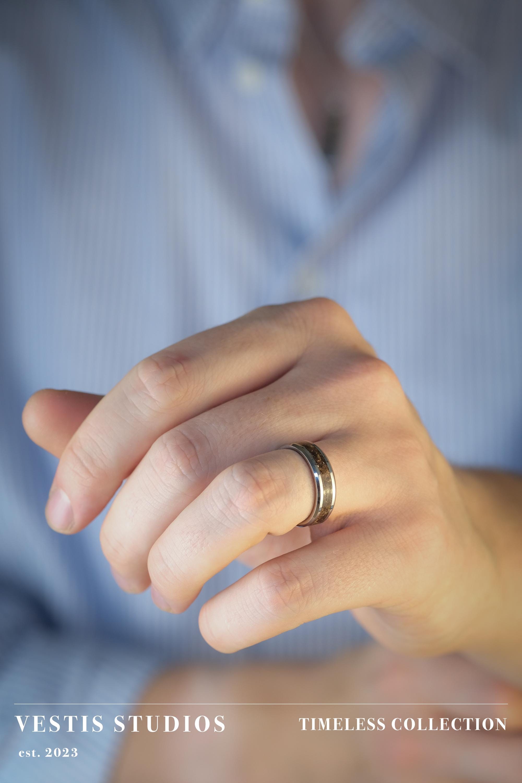 Hadrosaur Fossil Ring – Tungsten Carbide