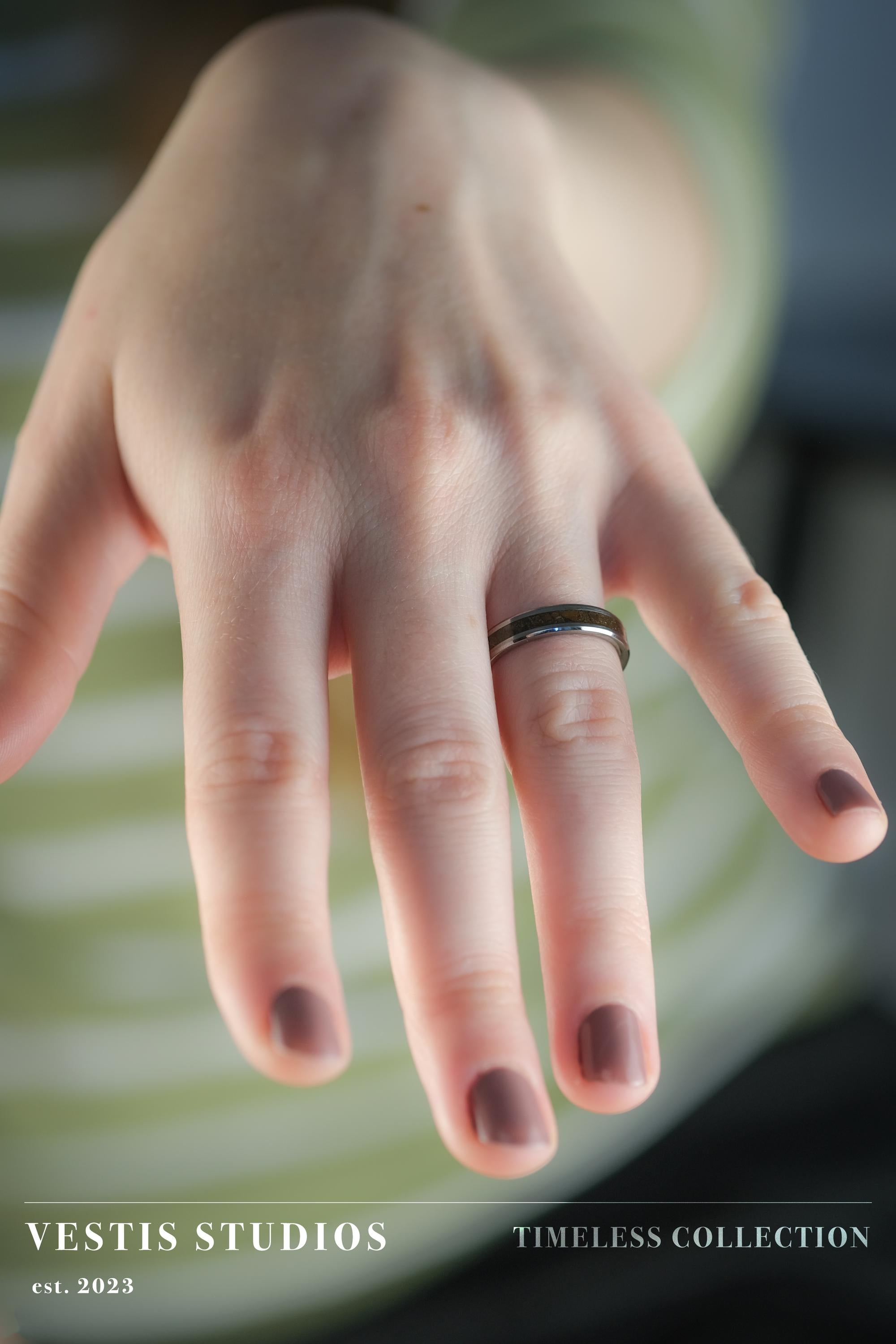 Raptor Fossil Wedding Ring Set – Tungsten