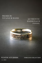 Hadrosaur Fossil Ring – Titanium