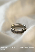 Diplodocus & Meteorite Fossil Ring – Titanium