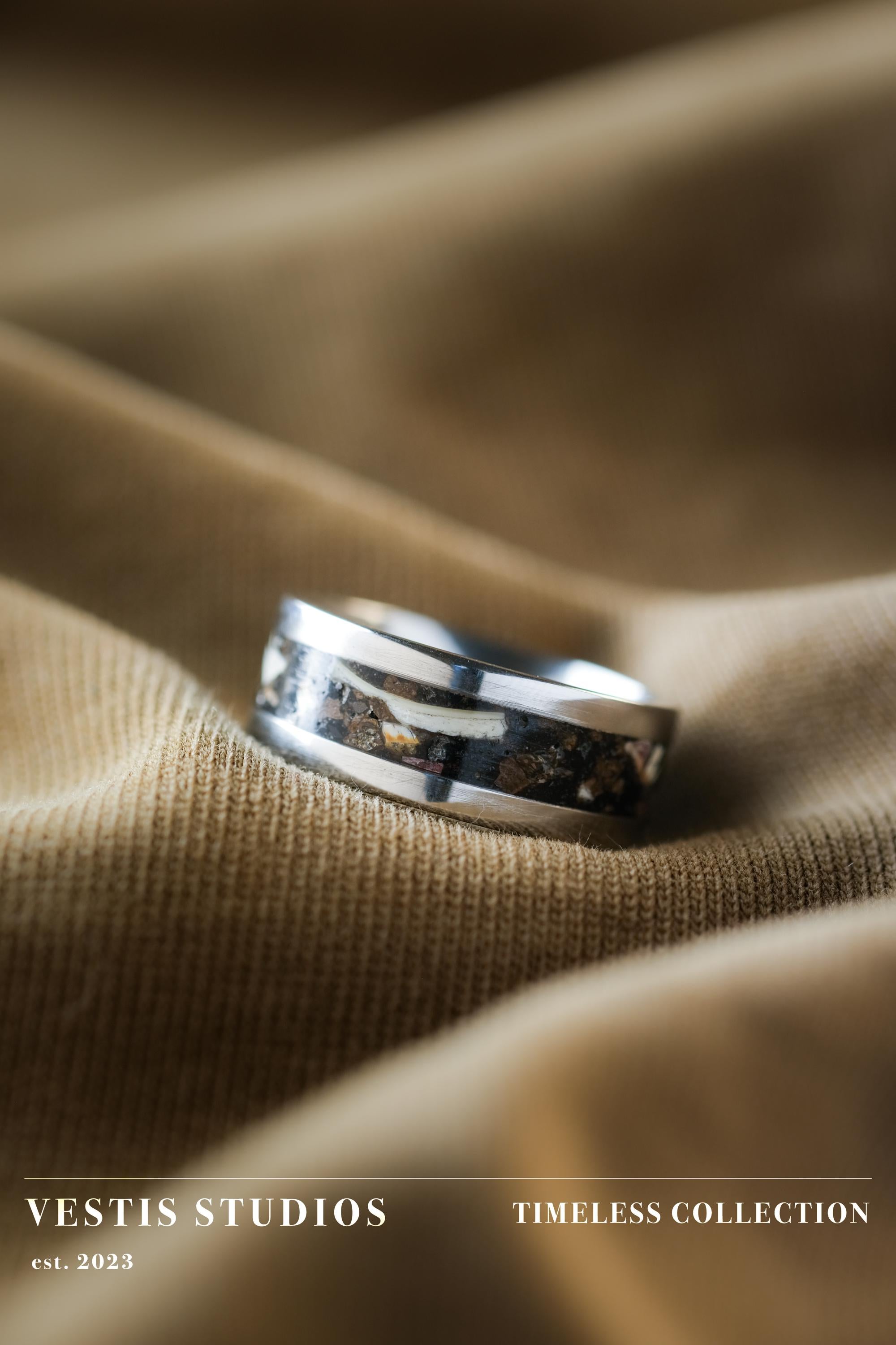 Spinosaurus, Raptor & Diplodocus Fossil Ring – Steel