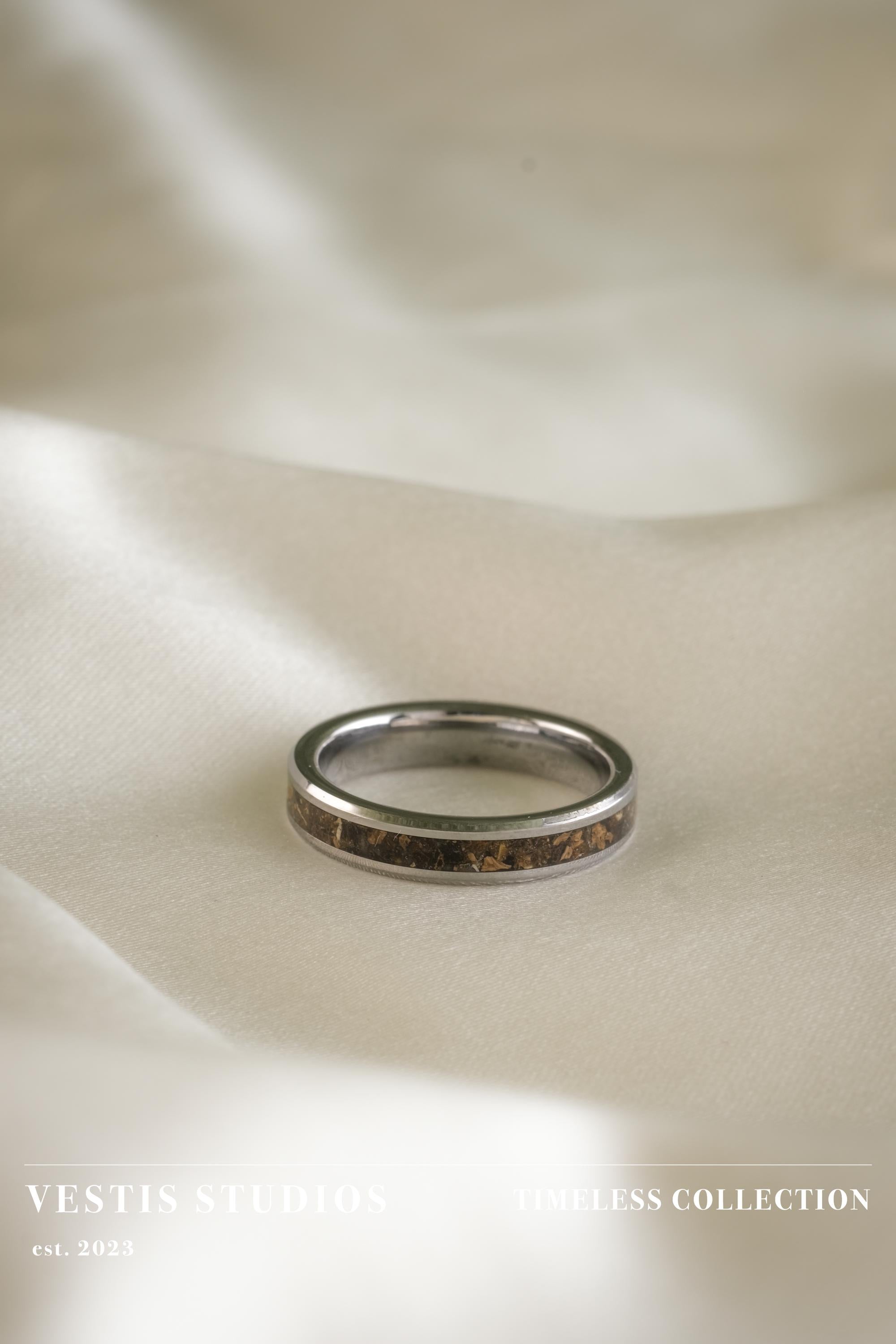 Hadrosaur Fossil Wedding Ring Set – Tungsten