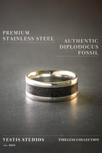 Diplodocus Fossil Ring - Steel