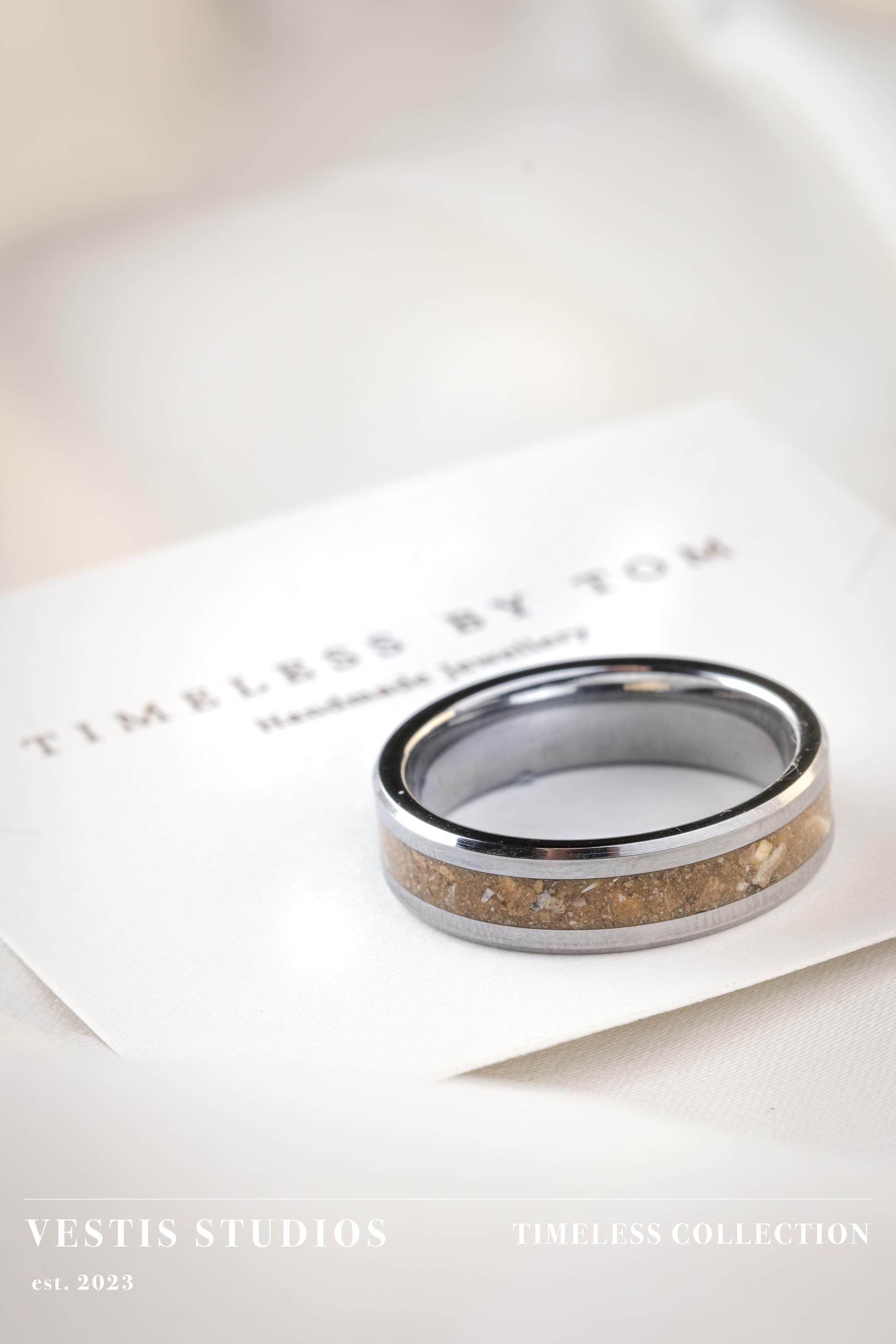 Mosasaur & Spinosaurus Fossil Ring – Tungsten Carbide