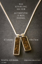 T. Rex Fossil Jewellery Set – Tungsten Ring & Silver Necklace Gift Bundle