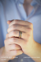 Spinosaurus Tooth & Mosasaur Fossil Ring – Steel