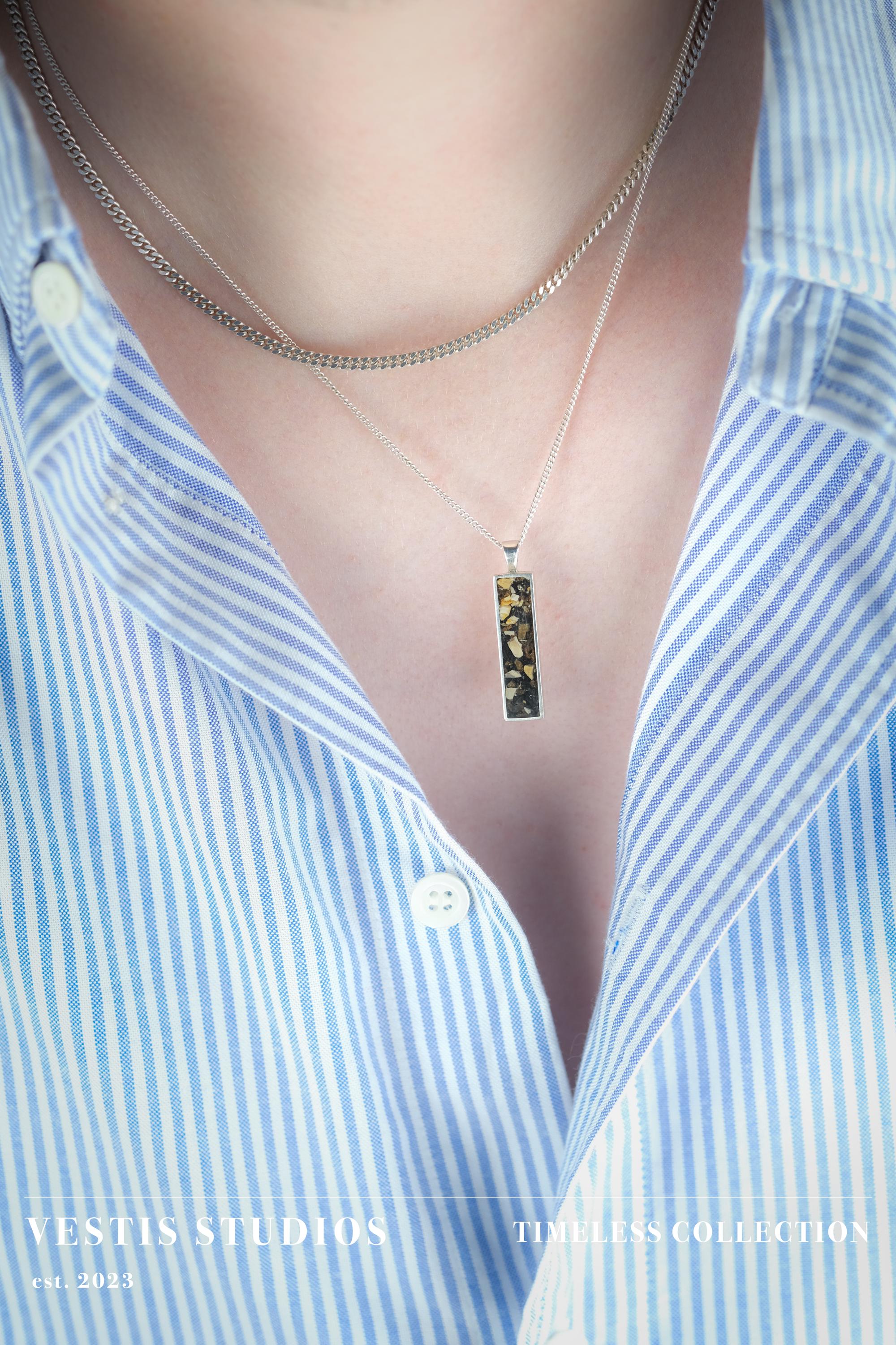 Raptor, Diplodocus & Spinosaurus Fossil Necklace – Sterling Silver