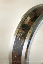 Diplodocus & Meteorite Fossil Ring – Tungsten Carbide