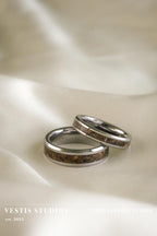 Hadrosaur Fossil Wedding Ring Set – Tungsten