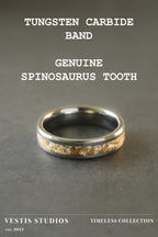Spinosaurus Tooth Fossil Ring – Tungsten Carbide