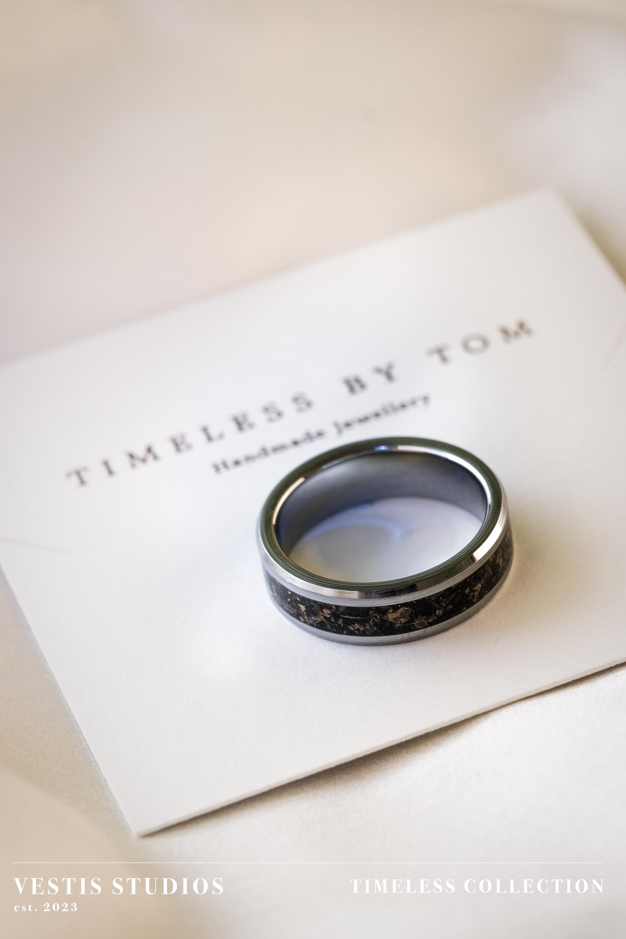 Diplodocus Fossil Ring – Tungsten Carbide