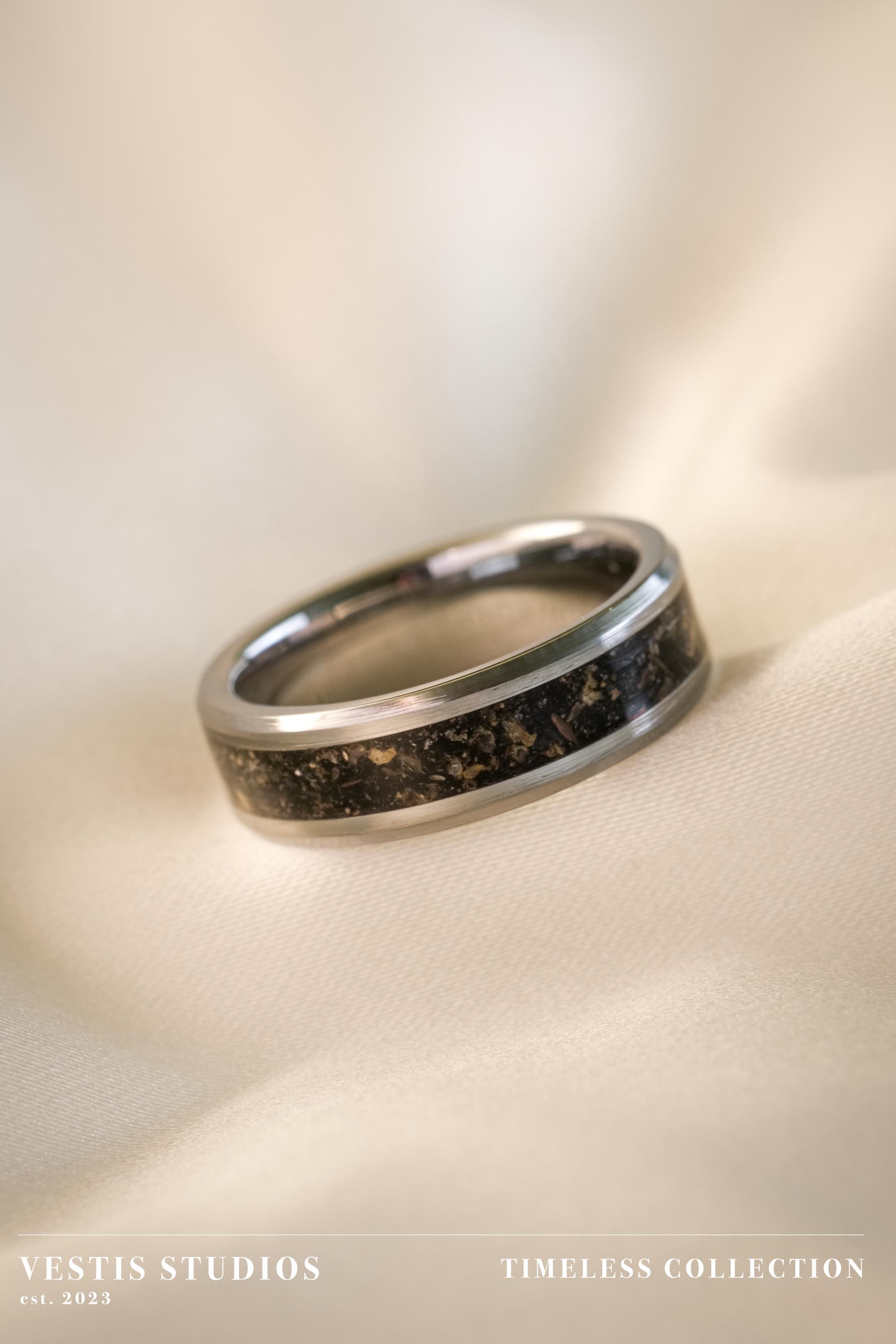 Diplodocus Fossil Jewellery Set – Titanium Ring & Silver Necklace Gift Bundle