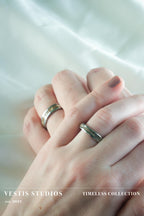 Spinosaurus & Mosasaur Fossil Wedding Ring Set – Tungsten