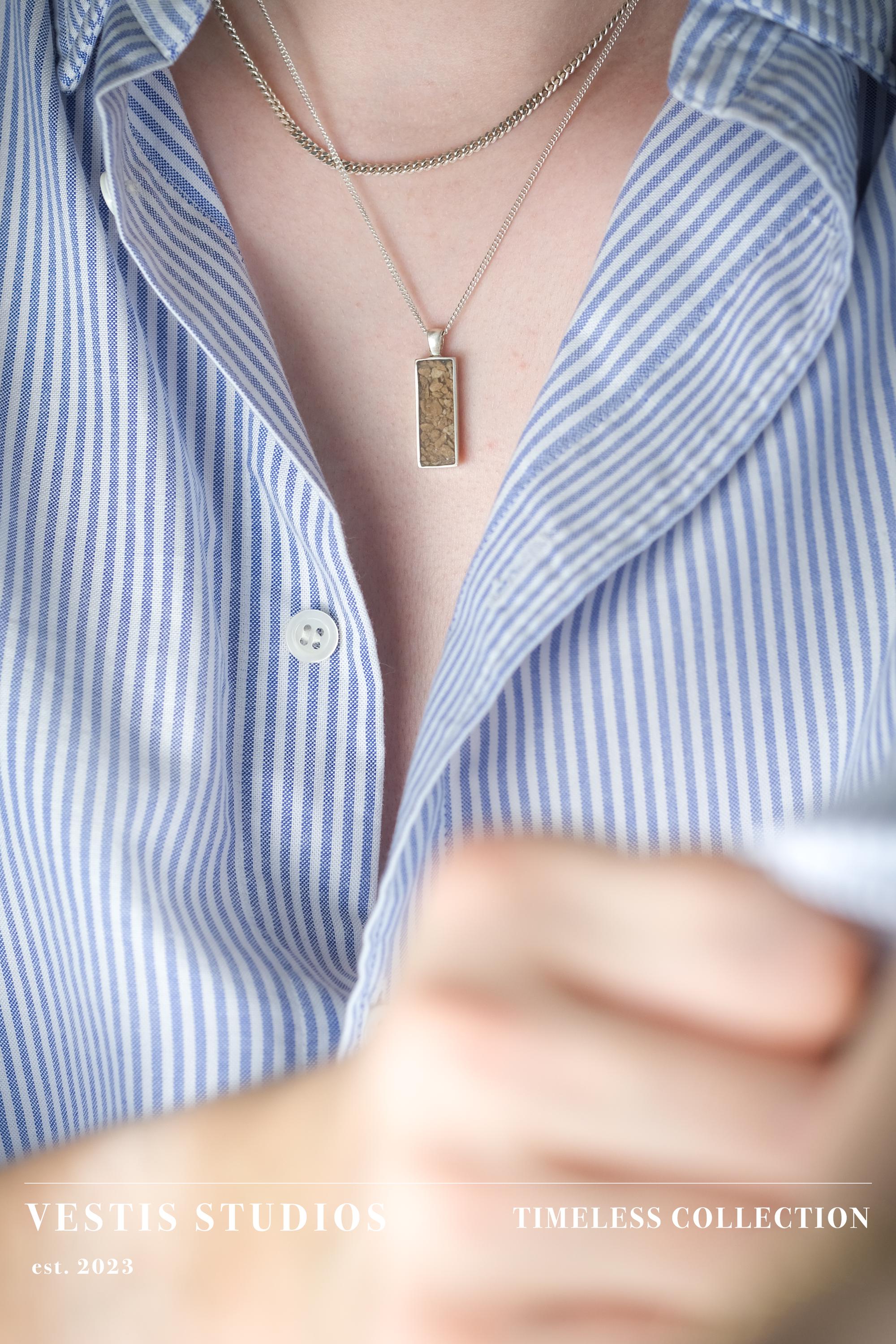 Mosasaur Fossil Necklace – Sterling Silver