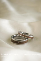 Triceratops Fossil Wedding Ring Set – Tungsten