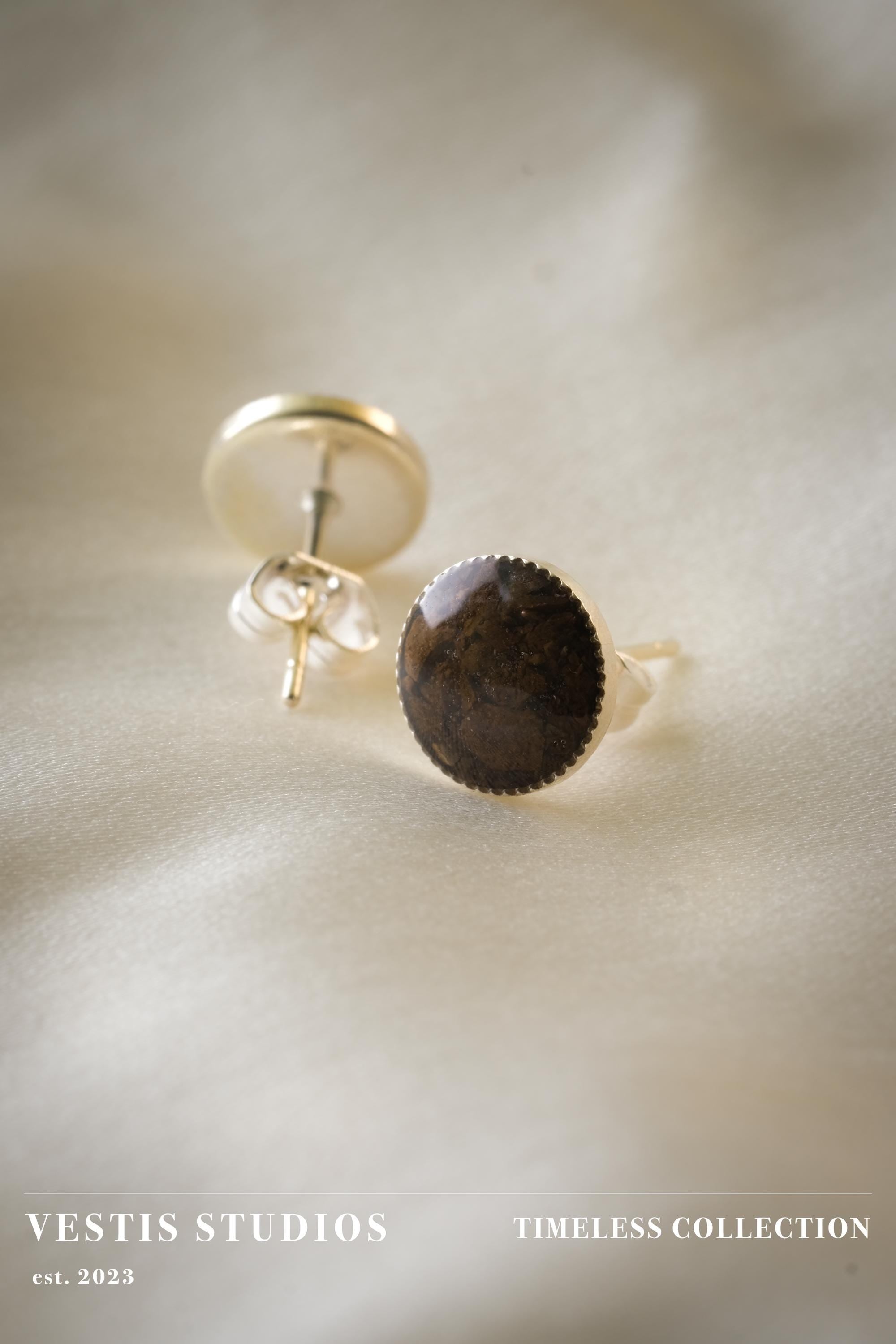 T. Rex Fossil Stud Earrings – Sterling Silver