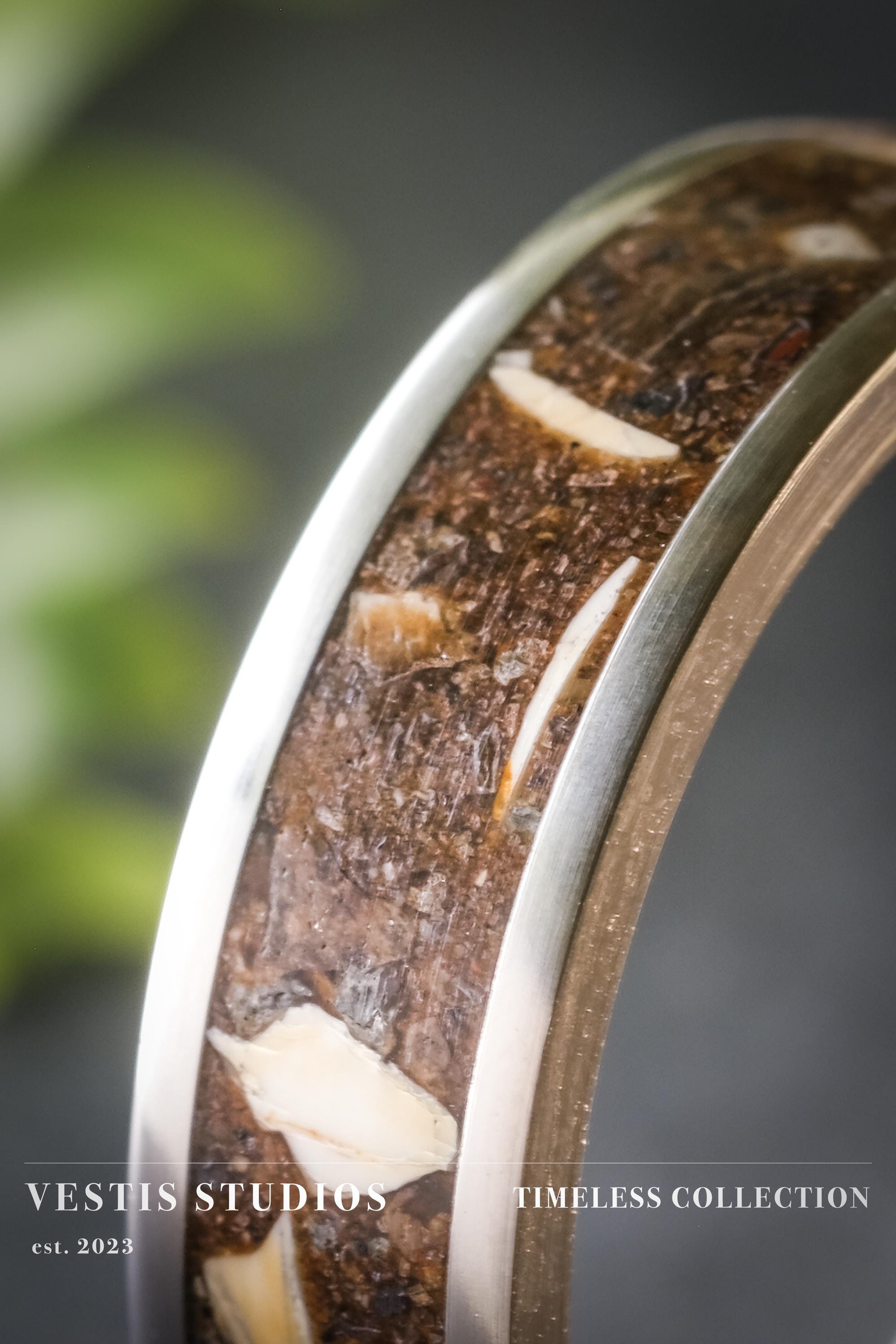 T. Rex, Triceratops & Spinosaurus Fossil Ring – Titanium