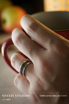 Hadrosaur Fossil Ring – Steel