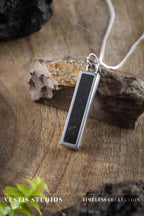 Diplodocus Fossil Necklace – Plated Silver