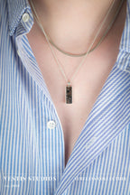 Diplodocus & Meteorite Fossil Necklace – Sterling Silver