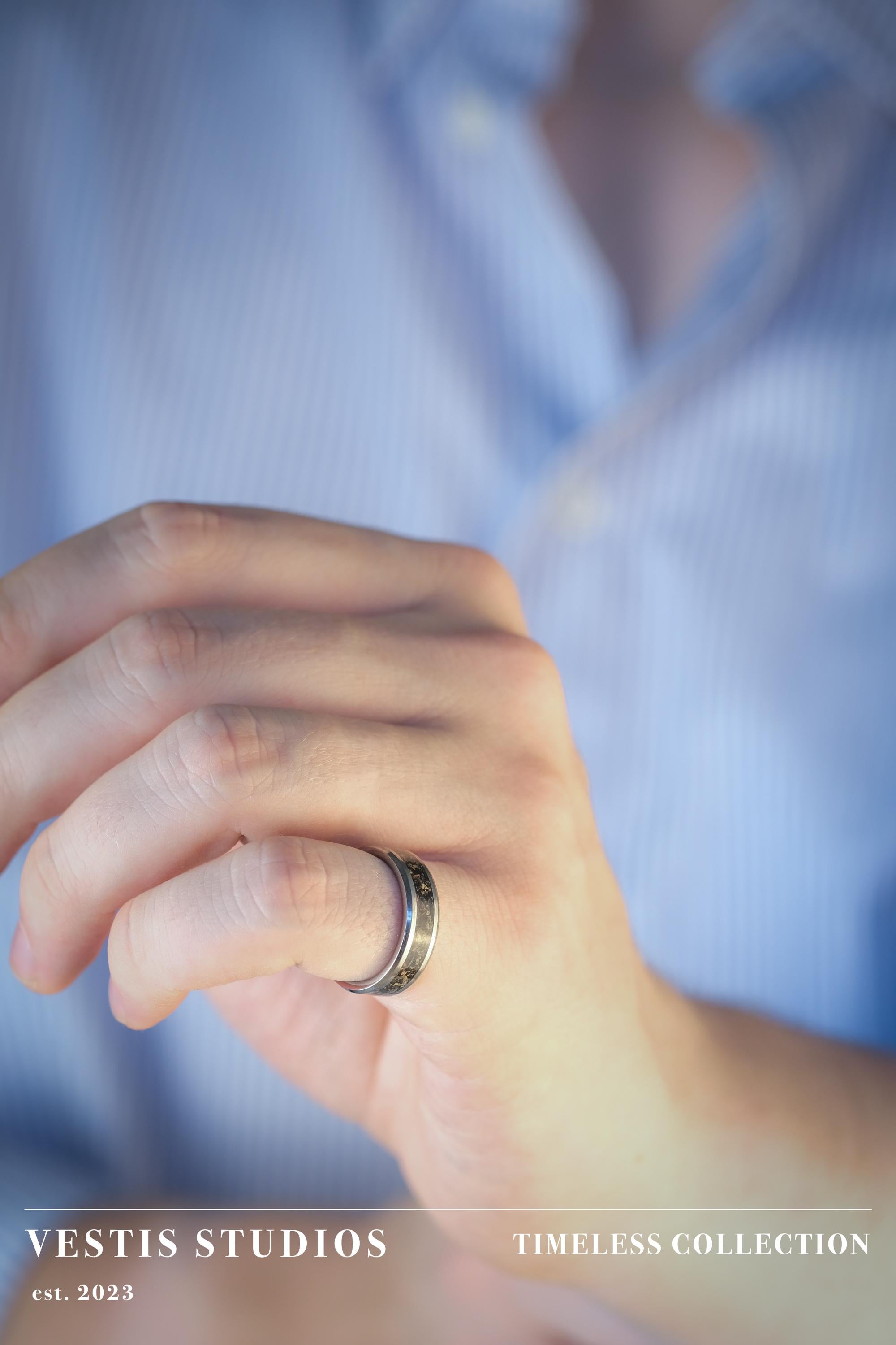 Diplodocus Fossil Ring – Tungsten Carbide