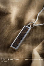 Triceratops Fossil Necklace – Plated Silver