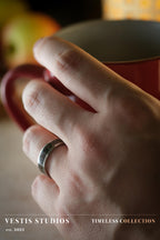 Diplodocus & Meteorite Fossil Ring – Titanium