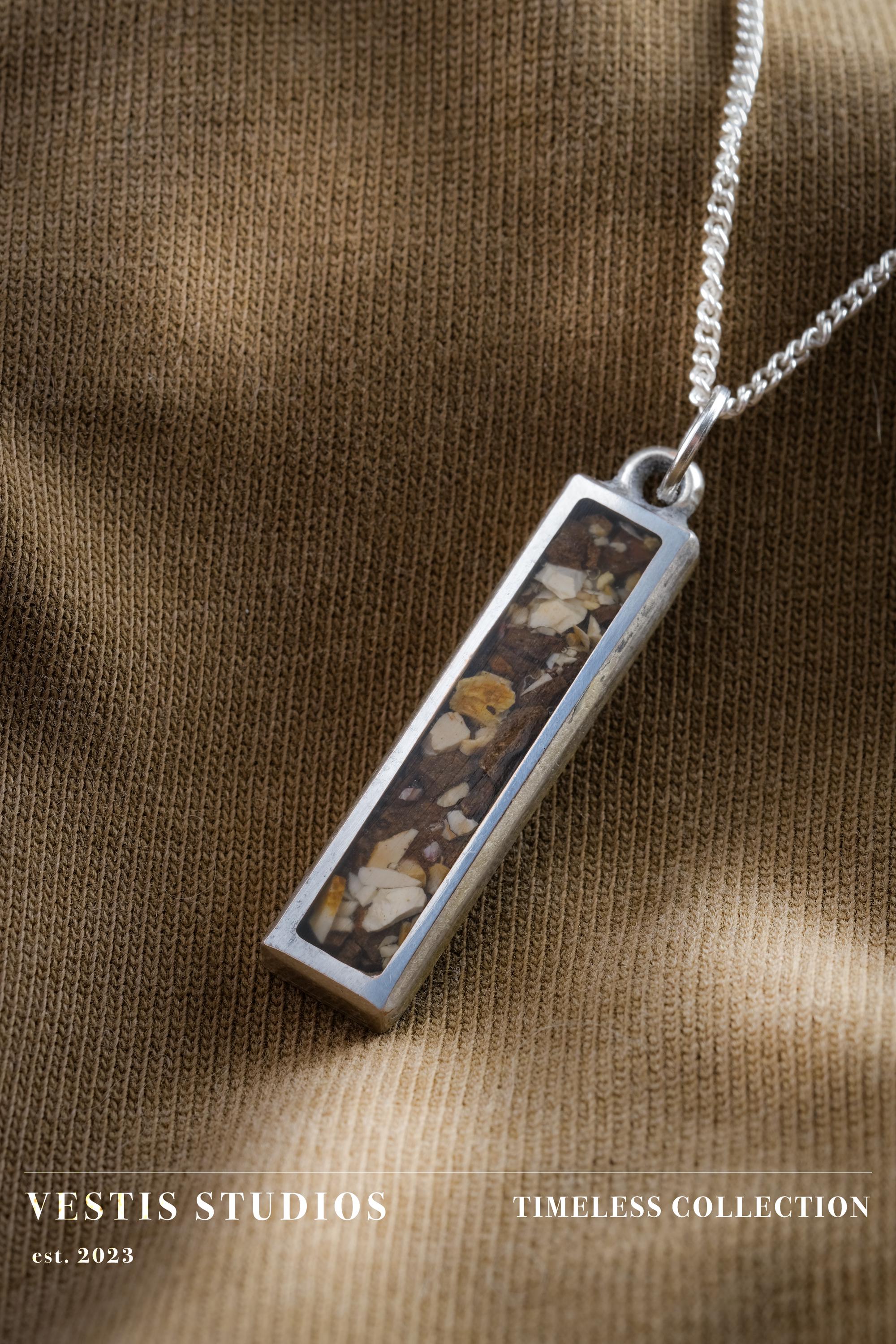 T. Rex, Triceratops & Spinosaurus Fossil Necklace – Plated Silver