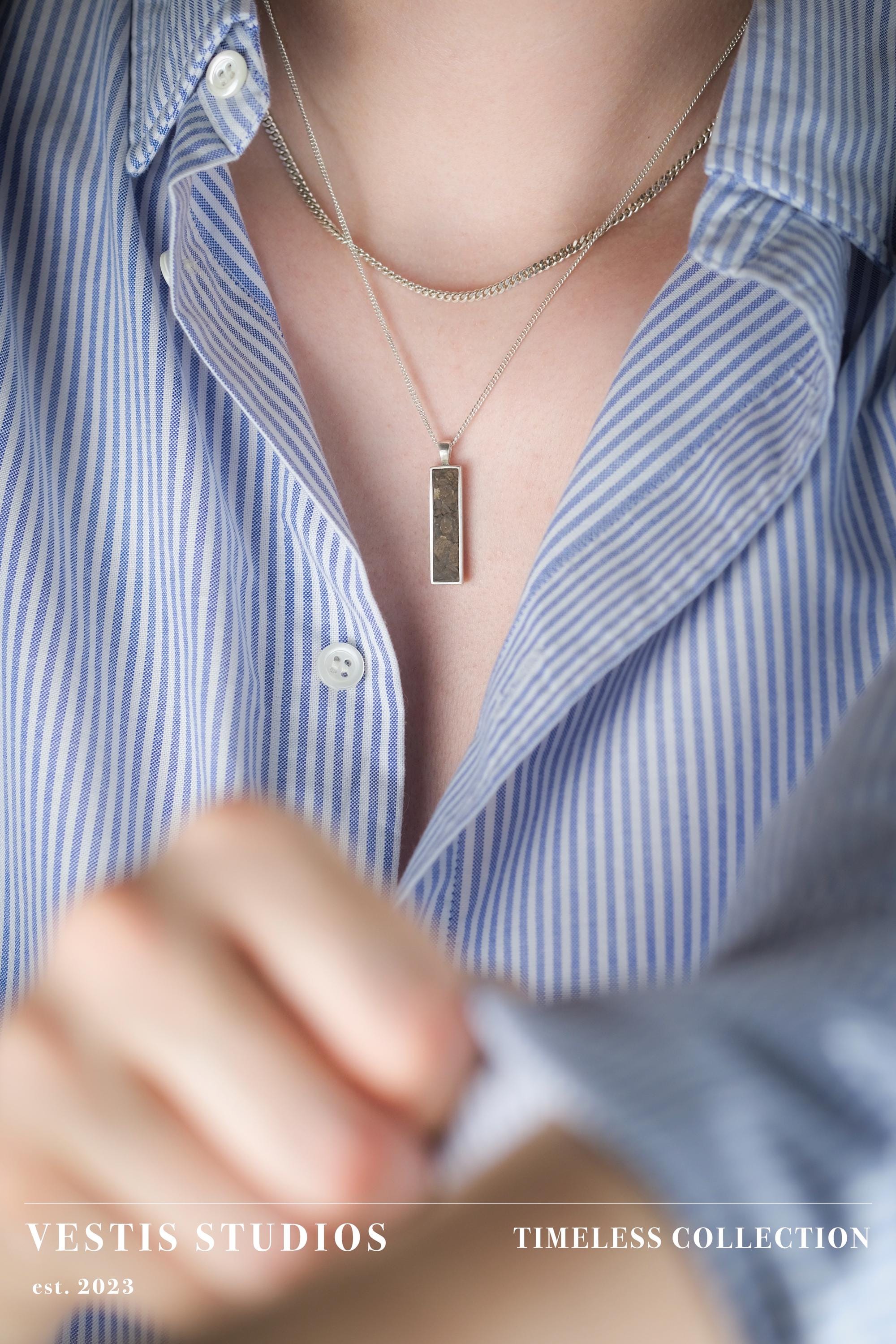 T. Rex Fossil Necklace – Sterling Silver