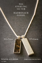 Hadrosaur Fossil Necklace – Sterling Silver
